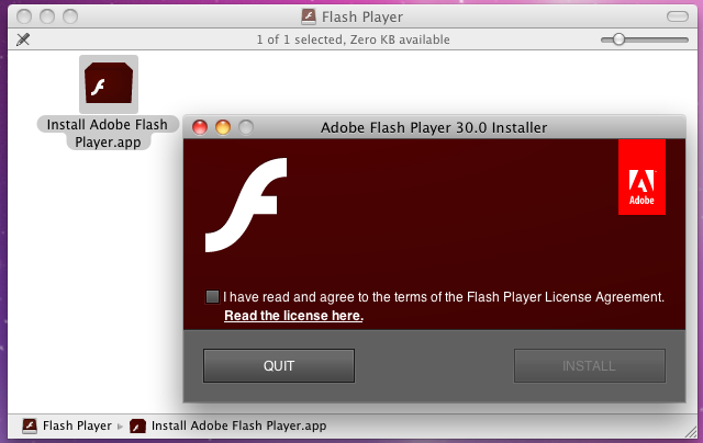 adobe flash player mac os x 10.4